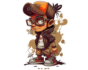 Street Kid SVG DTG Vektor Kunst Graffiti Urban Street Art