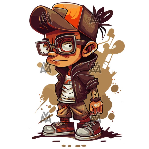 Street Kid SVG DTG vector art graffiti urban street art