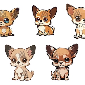 Pokey Chihuahua cuccioli PNG, SVG, vector, T-Shirt Design, Sublimation DTG, Joy Clipart, bundle design, cute dogs, teacup chihuahua