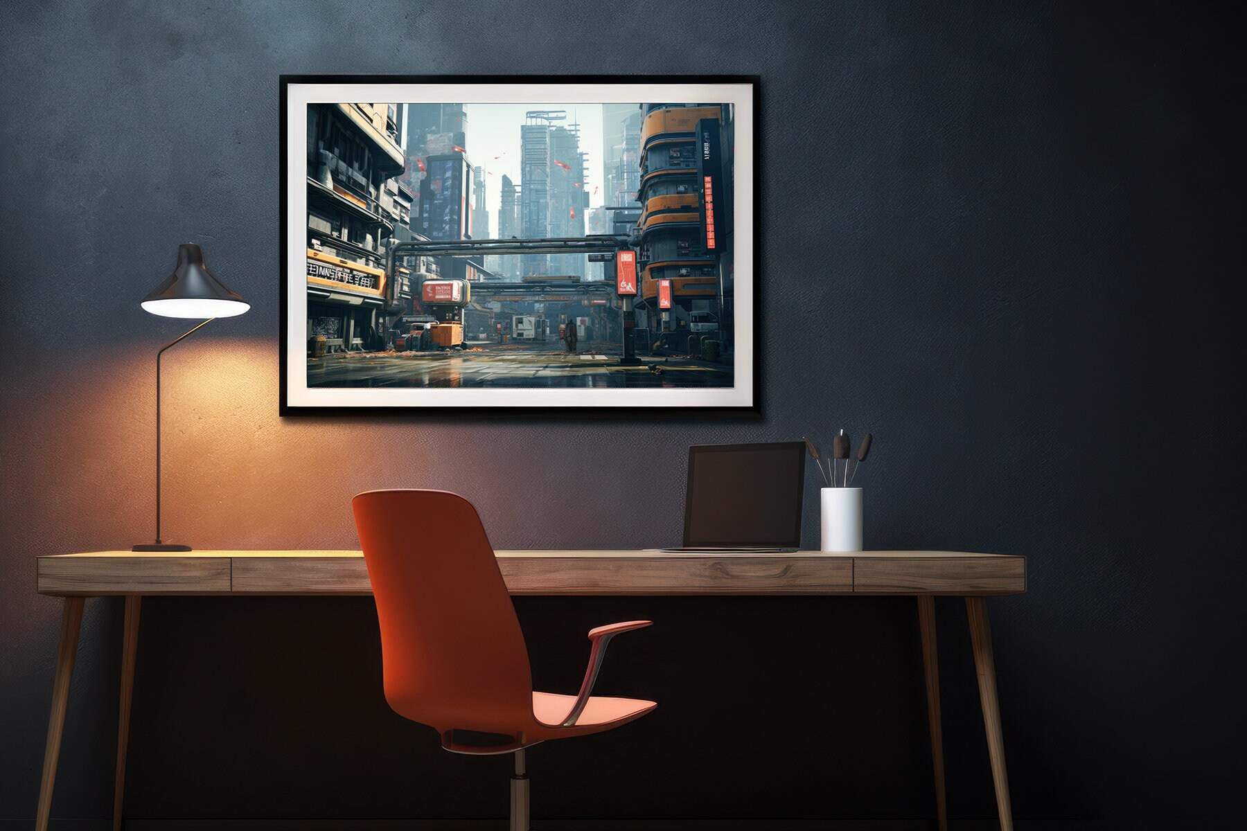 Retro Futuristic Poster Futuristic City Wall Art Cyberpunk - Etsy