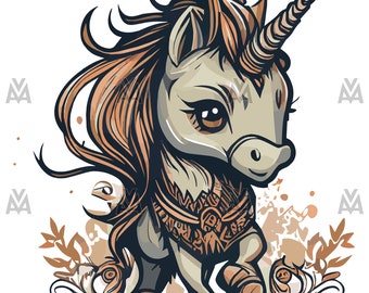 Unicorn svg, png unicorn svg,einhorn stunning svg unicorn svg vector art,lush hair unicorn svg ,SVG illustration