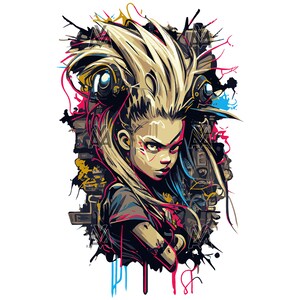 Punk rock e-girl influencer SVG vector graphic artwork clip art DTG