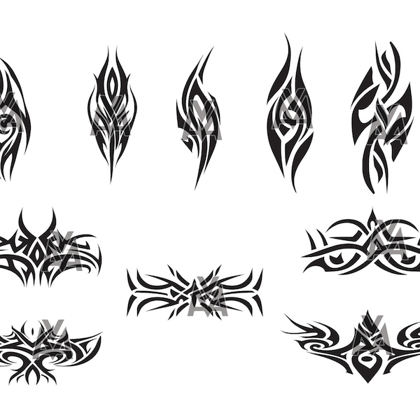 Tribal Tattoo, Tribal Bundle, Fantasy, symbols, vector,scalable, SVG, PNG