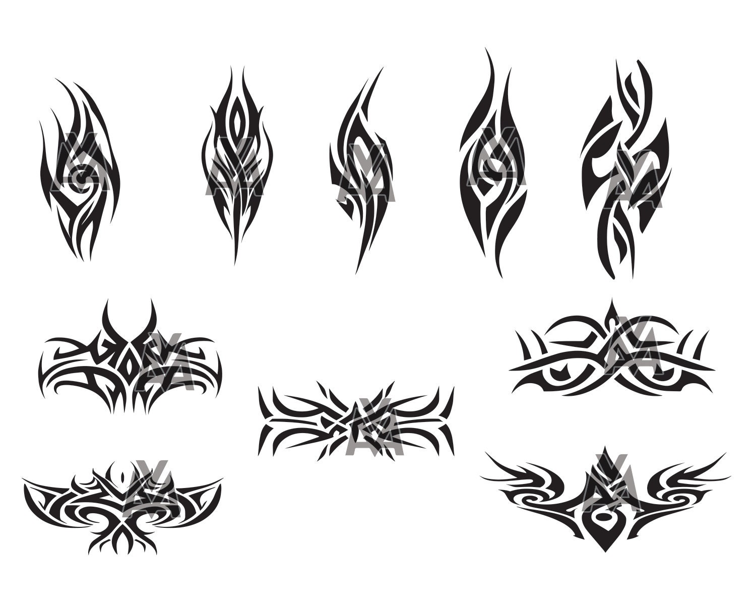 Black Flame Phoenix Tribal Tattoo Design — LuckyFish, Inc. and Tattoo Santa  Barbara