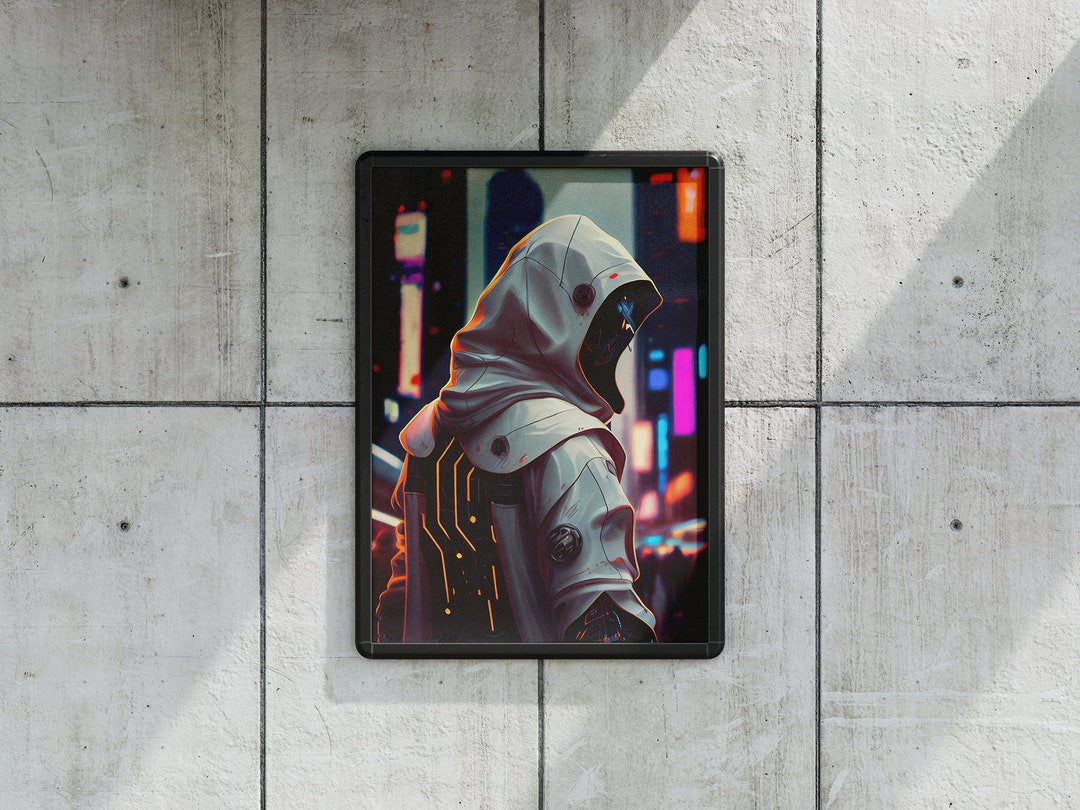 Cyberpunk Assassin Android Wall Art Ultra High Resolution PNG Poster Etsy