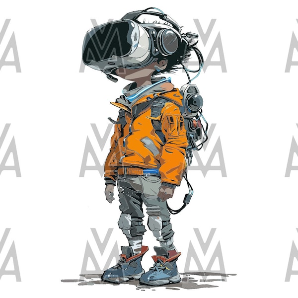 vr kid virtual reality svg dtg vector graphic illustration artwork scalable clip art