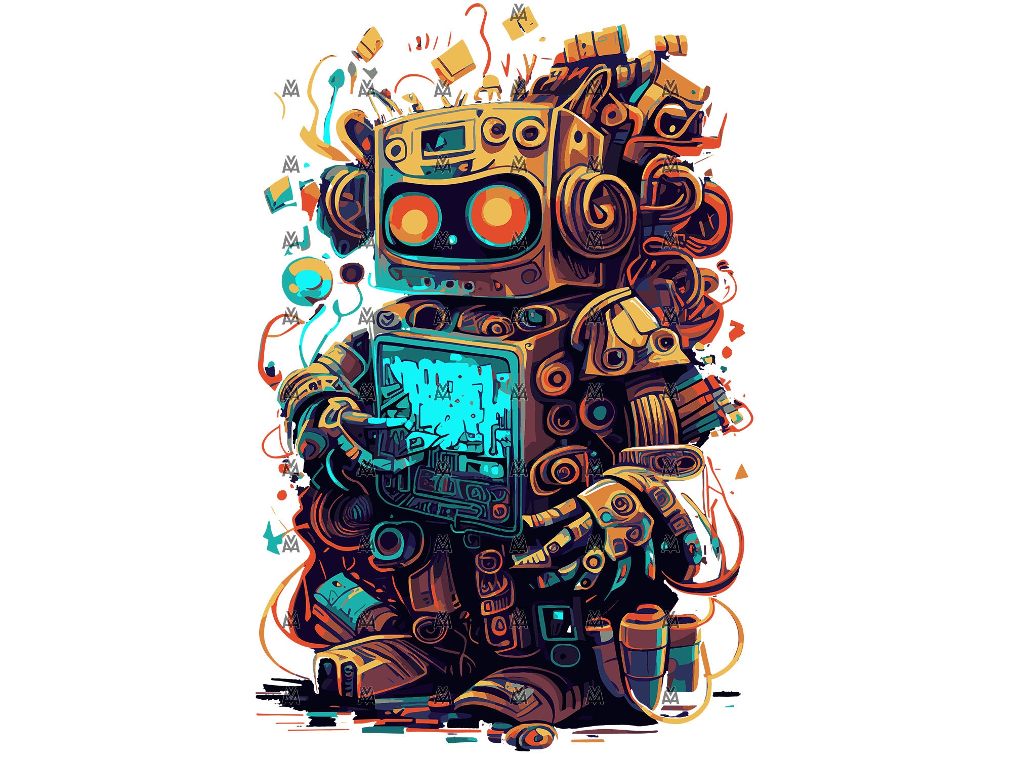 Robot Artificial Intelligence Svg Png High Resolution Artwork Vector - Etsy