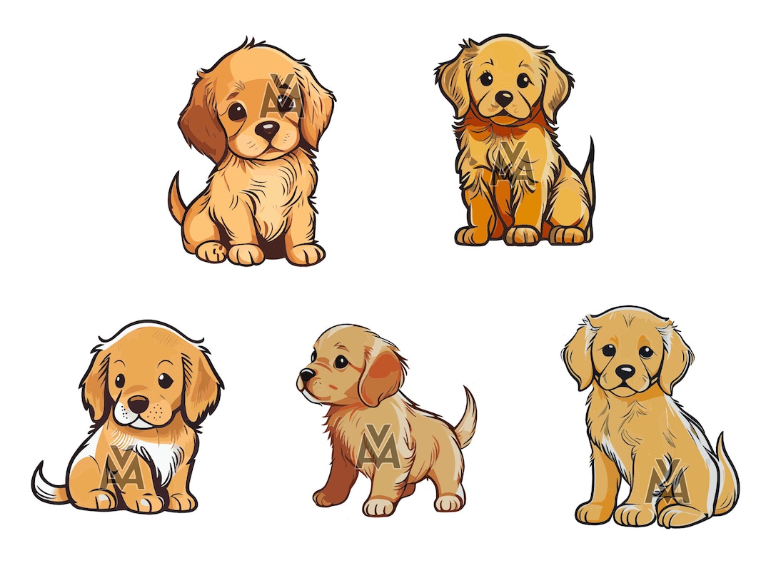 Golden Retriever Puppies, SVG, PNG, vector, schattige schattige honden,  huisdieren, ontwerpbundel Actief - Etsy België, image size:1080x810