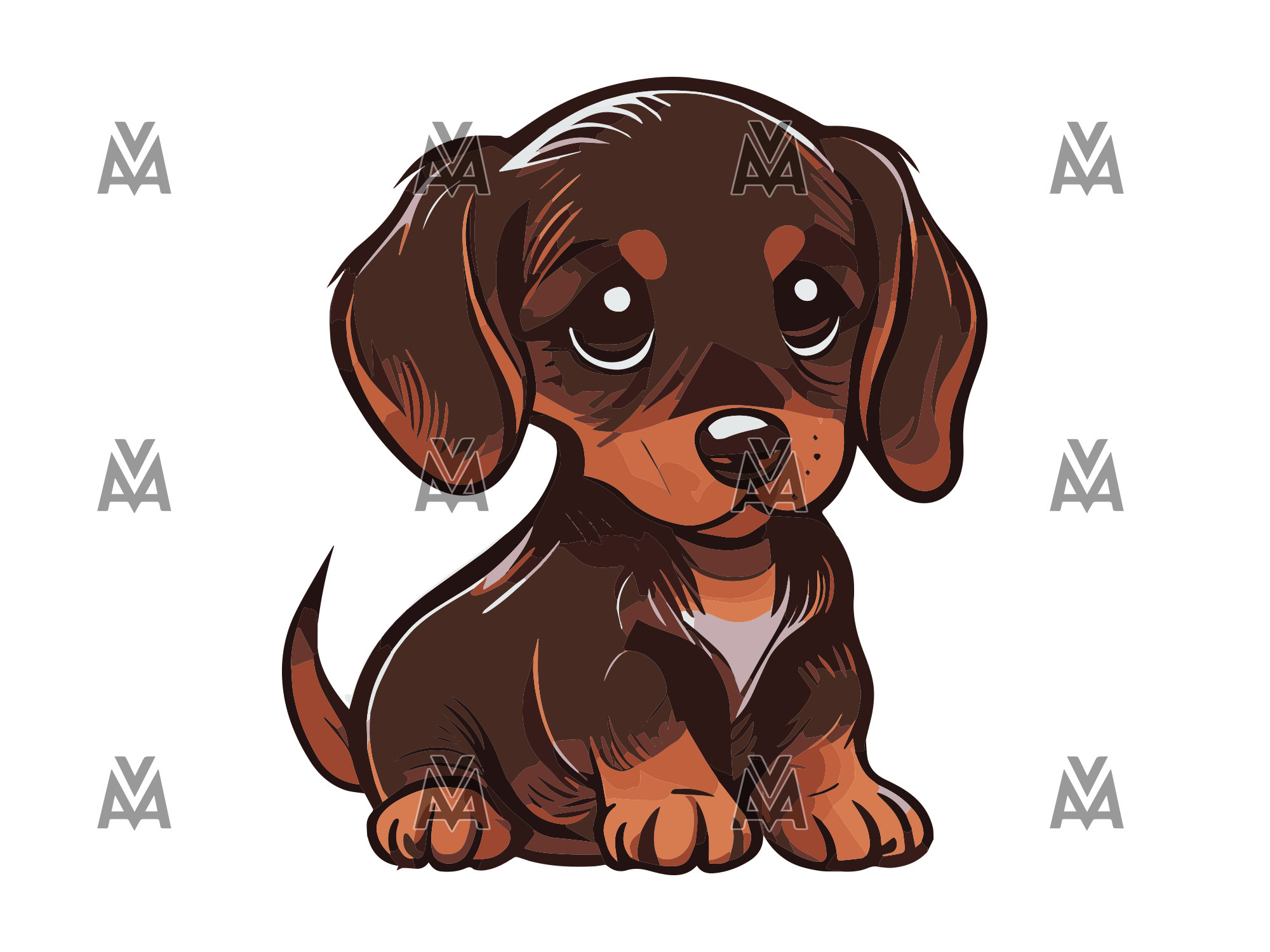 ダックスフントの子犬、SVG、PNG、ベクター、かわいいダックスフント
