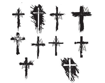 Distressed Cross bundle svg, Cross bundle svg, grunge cross svg, Cross SVG, Cross Bundle SVG, Old rough Crosses SVG, Religious Svg