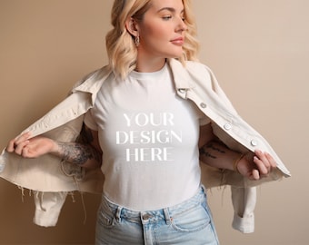 White Gildan Mockup, White Gildan Shirt, Tee Mockup, Model Mockup, T-Shirt Mockup, Tshirt mock, Gildan White mock, Alternative Apparel Mock