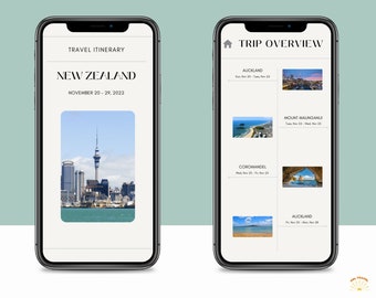 Detailed Travel Itinerary Template, Digital Template Download, Fully Customizable on Canva