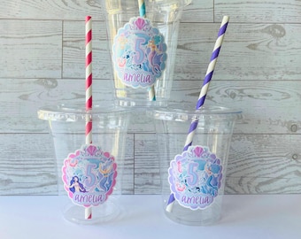 Mermaid Birthday Cups, PartyFavor, Disposable Mermaid Party Cups, Mermaid Birthday Cups, Mermaid Party Cups, Mermaid Theme Party, Kids Party