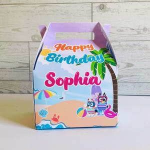 Summer bluey party favor, Personalized Children’s Party Box Gift Bag Favor, bluey party favors, bluey, Treat boxes Party favors Candy Box,