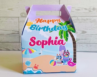Summer bluey party favor, Personalized Children’s Party Box Gift Bag Favor, bluey party favors, bluey, Treat boxes Party favors Candy Box,
