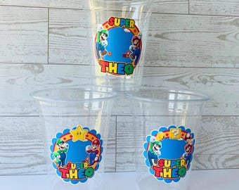 Super Mario Birthday Cups, Party Favor, Disposable Mario Party Cups, Mario Birthday Cups, Super Mario Theme Party,  Kids Party Cups