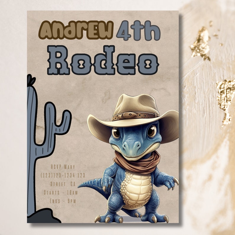 Wild West Dino Themed Birthday Party, Boys Dino Party, Invitation Dino ...