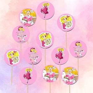 Candy Candy Pink cupcake, Pink Candy Candy cupcake topper, Anime Candy Candy, Party, Candy Candy Fiesta, Pink birthday cupcake toppe