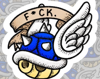 F!ck Blue Shell - A Mario Kart Vinyl Sticker