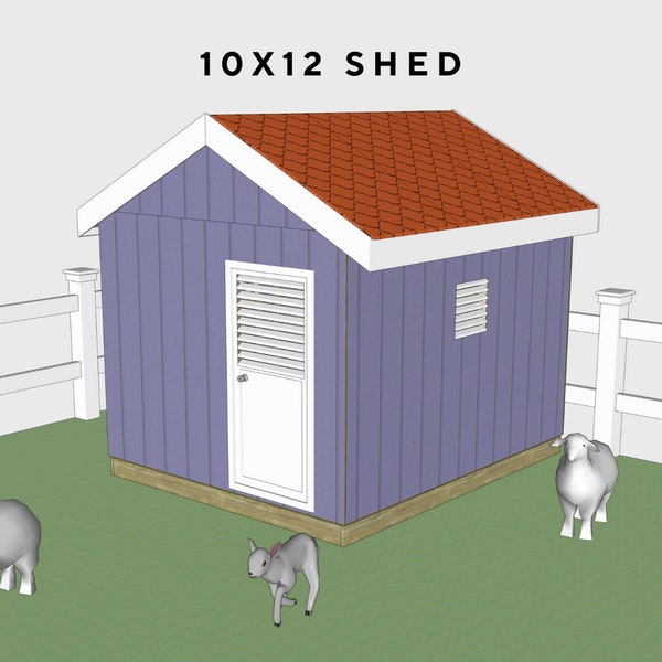 Goat Sheep Shed, Shed Cabin Plan ,10x12 Storage Shed Plans, Storage Plan Pdf DIY plans,Pig shed , Garden Cabin Project plan