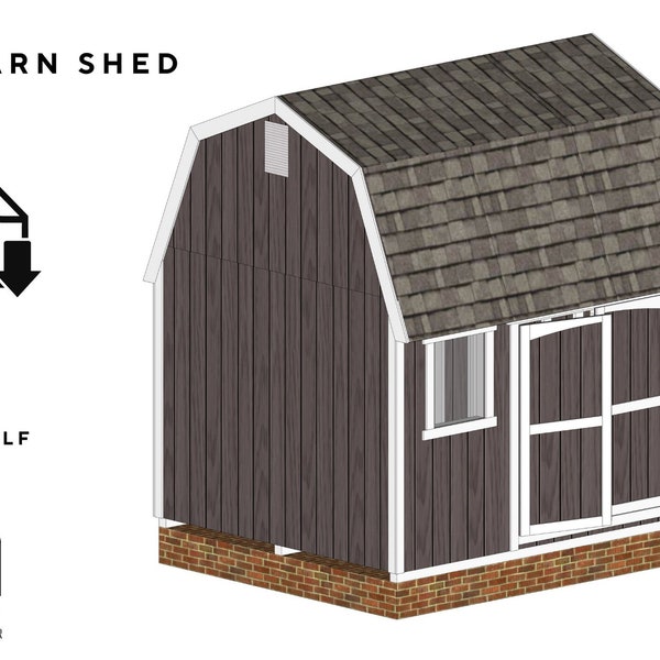 12x10 Barn Shed Plans, Village Barn shed, Kids playground shed,Shed for the animals