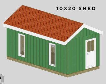 10x20 Shed Plan, Office Shed, Shed Cabin Plan, Storage Shed Plans, Storage Plan Pdf DIY plans, Garden Shed, Garden Cabin Project plan