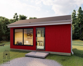 Weekend House 10x20 Plans, Tiny House Plans , Small Cabin Floor Plans  Airbnb house plan, PDF blueprint plans,  HD printible Photos