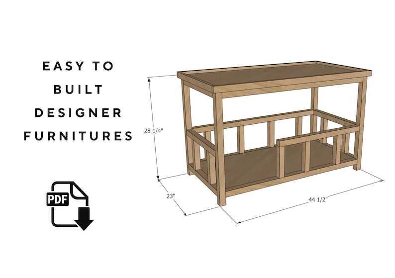 Dog Kennel DIY Plans Dog House Dog Crate Furnitures PDFPet HouseWooden Elevated Dog Bed Plan Bedside/Sofa Side Table with Dog Lounge image 3