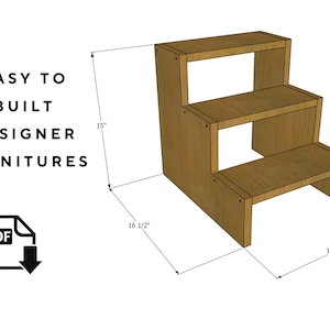 Pet steps for sofa, Dog steps for bed, wooden steps for Pets ,Dog ramp for high bed, Dog ramp,Dog ramp for small dogs, Pdf plan, DIY plan image 3