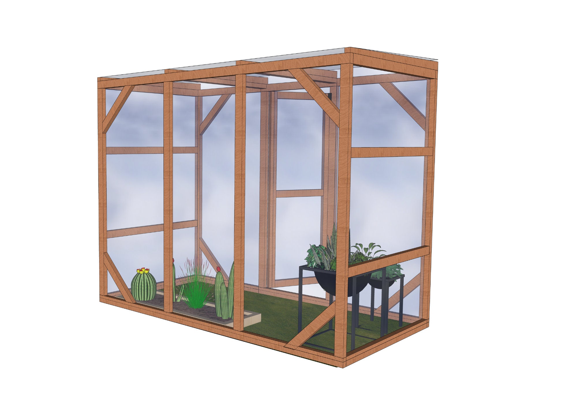 Greenhouse Plans Pdfwood Green House Planmodern Greenhouse Etsy