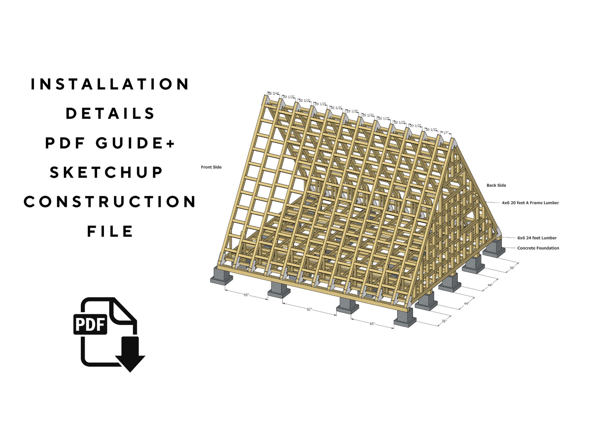 A Frame House Structural 3D model SketchUp, Modern A Frame House Plan