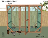 Chicken Coop Plans, PDF Download, Chicken Coop Run DIY Plans - Chicken Run Building Plans, Small Walk-in, Modern Chicken Coop Plans