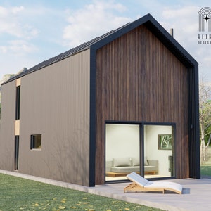Modern huis, huisje van 18 x 36 inch, 2 verdiepingen, 2 slaapkamers en zolder, keuken en berging
