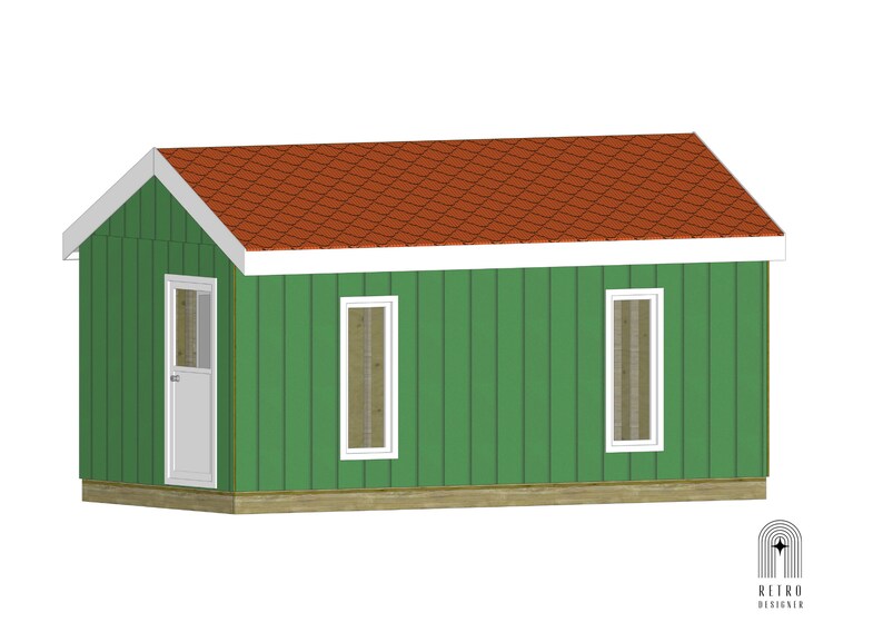 10x20 Shed Plan, Office Shed, Shed Cabin Plan, Storage Shed Plans
