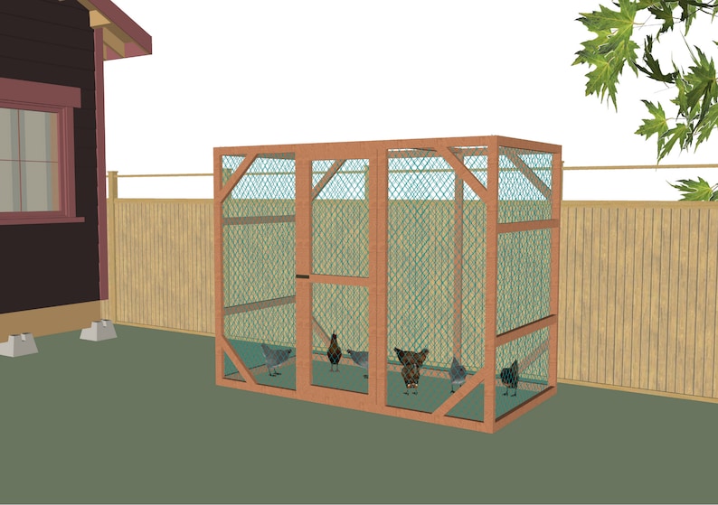Chicken Coop Plans, PDF Download, Chicken Coop Run DIY Plans Chicken