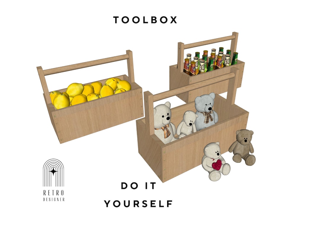 Wooden Tool Box Plans DIY, Tool Box Kit,toy Tool Box for Wood Working,beginner Toolbox Plans