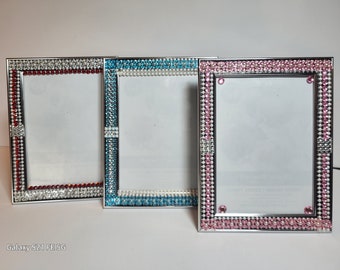 5x7 Decorative Photo Frames, Jeweled photo frames, colorful, shiny photo frames, Beautiful photo frames. Special occasion photo frames.