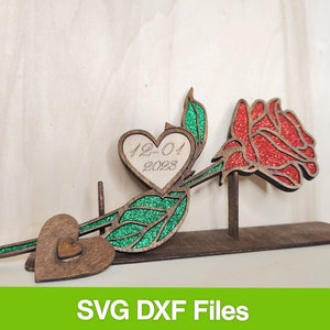 Rosa in legno, file per taglio laser SVG. Download istantaneo