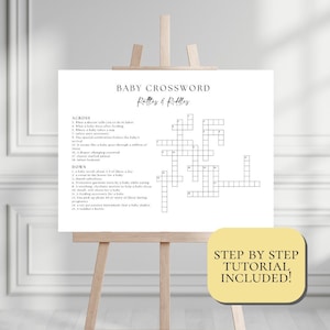 Baby Shower Crossword Puzzle Template Personalized Rattles and Riddles Baby Crossword Fun Baby Shower Games Giant Crossword Large Crossword