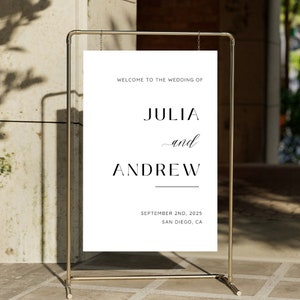 Minimalist Wedding Welcome Sign, Editable Welcome Sign Wedding, Wedding Signage, Welcome Wedding Sign Wedding Signs Large Wedding Entry Sign