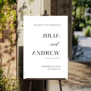Wedding Welcome Sign Wedding Template, Minimalist Wedding Signage, Welcome Wedding Sign, Editable Wedding Signs, Large Wedding Entry Sign