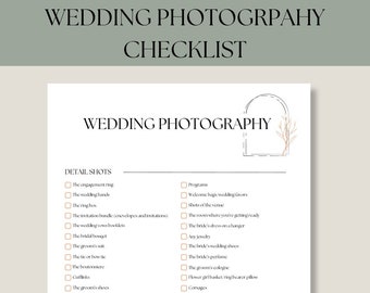 Wedding Photos Checklist, Printable Wedding Checklist Template, Wedding Planning Checklist, Wedding Binder, Wedding Planner Photography