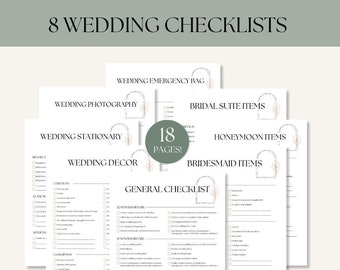 Wedding Checklist Bundle Template, Wedding Planning Checklist, Wedding Binder, Wedding Planner Digital, Wedding To Do List Bundle Checklist