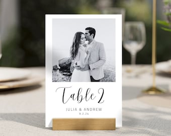 Wedding Table Numbers, Printable Photo Table Numbers, Editable Table Number Template, Table Number Signs, Wedding Signage, Wedding Numbers