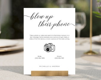 Blow Up Their Phone Wedding Sign, Photo Guestbook Template, Take Action Sign, Wedding Table Games, Modern Wedding Guestbook Alternative