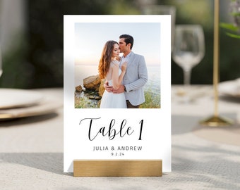 Wedding Table Numbers, Printable Photo Table Numbers, Editable Table Number Template, Table Number Signs, Wedding Signage, Wedding Numbers