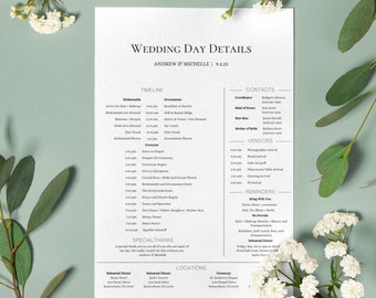 Day of Wedding Timeline Schedule Editable Wedding Day Template Wedding Party Timeline Bridal Party Schedule Download Wedding Day Timeline