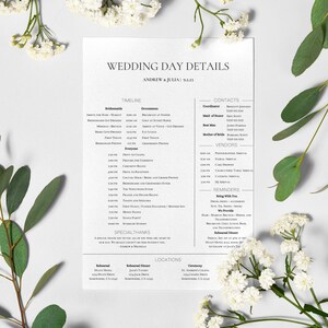 Wedding Timeline Template, Wedding Day Timeline, Wedding Itinerary, Bridal Party Timeline, Wedding Weekend Timeline, Wedding Schedule Agenda