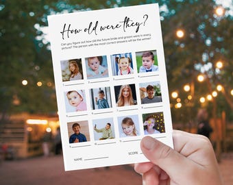 How Old Were They Game Bridal Shower Games, Engagement Party Games, Couples Shower Games, Wedding Shower Games, Bridal Shower Game Template