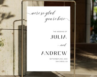 Välkomstskylt för bröllop Bröllopsmall, Minimalistisk bröllopsskyltning, Välkomstskylt för bröllop, Redigerbara bröllopsskyltar, Stor entréskylt för bröllop
